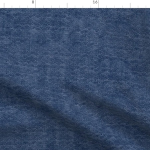 Ocean Waves Fabric - Japanese Waves By Forestsea - Blue Scallop Ocean Baby Boy Navy Micro Scale Cotton Fabric By The Yard With Spoonflower