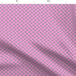 Pink Fabric - (Micro Scale) Soccer Balls - Pink Stripes By Littlearrowdesign - Pink Soccer Balls Cotton Fabric By The Yard With Spoonflower