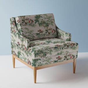 Equestrian Toile Upholstery Fabric- Hunt Scene by ponymacaroni - Fox Hunting English Traditional  Fabric By The Yard With Spoonflower