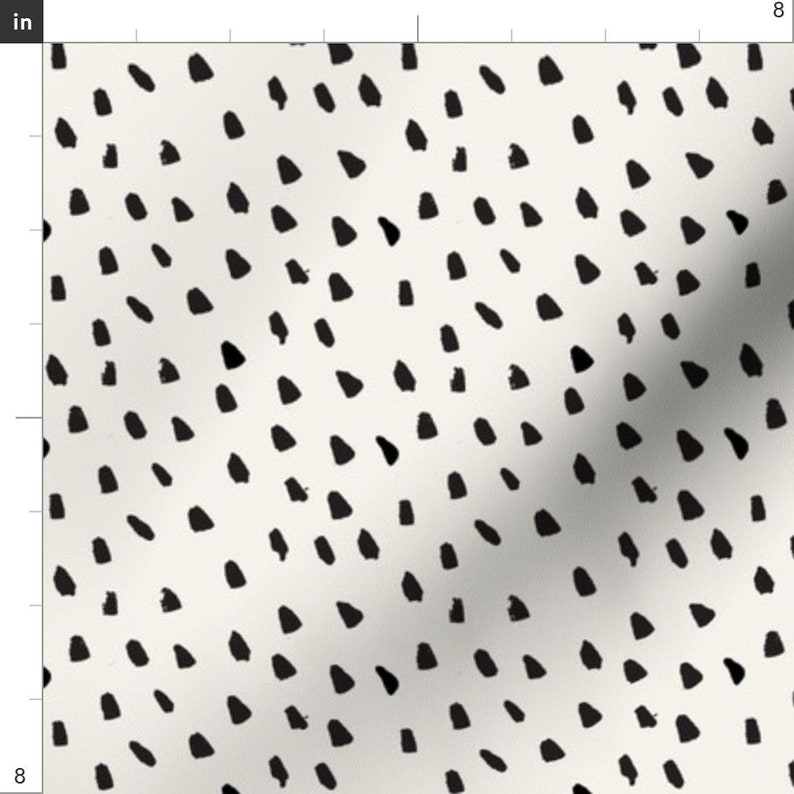 Black and Cream Fabric Black Painted Dots On Cream By Etsy España