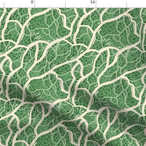 Cabbage Fabric - Cabbage Patch Kid In Dark Green By Storylinecaroline - Cabbage Leaves Green Food Cotton Fabric By The Yard With Spoonflower