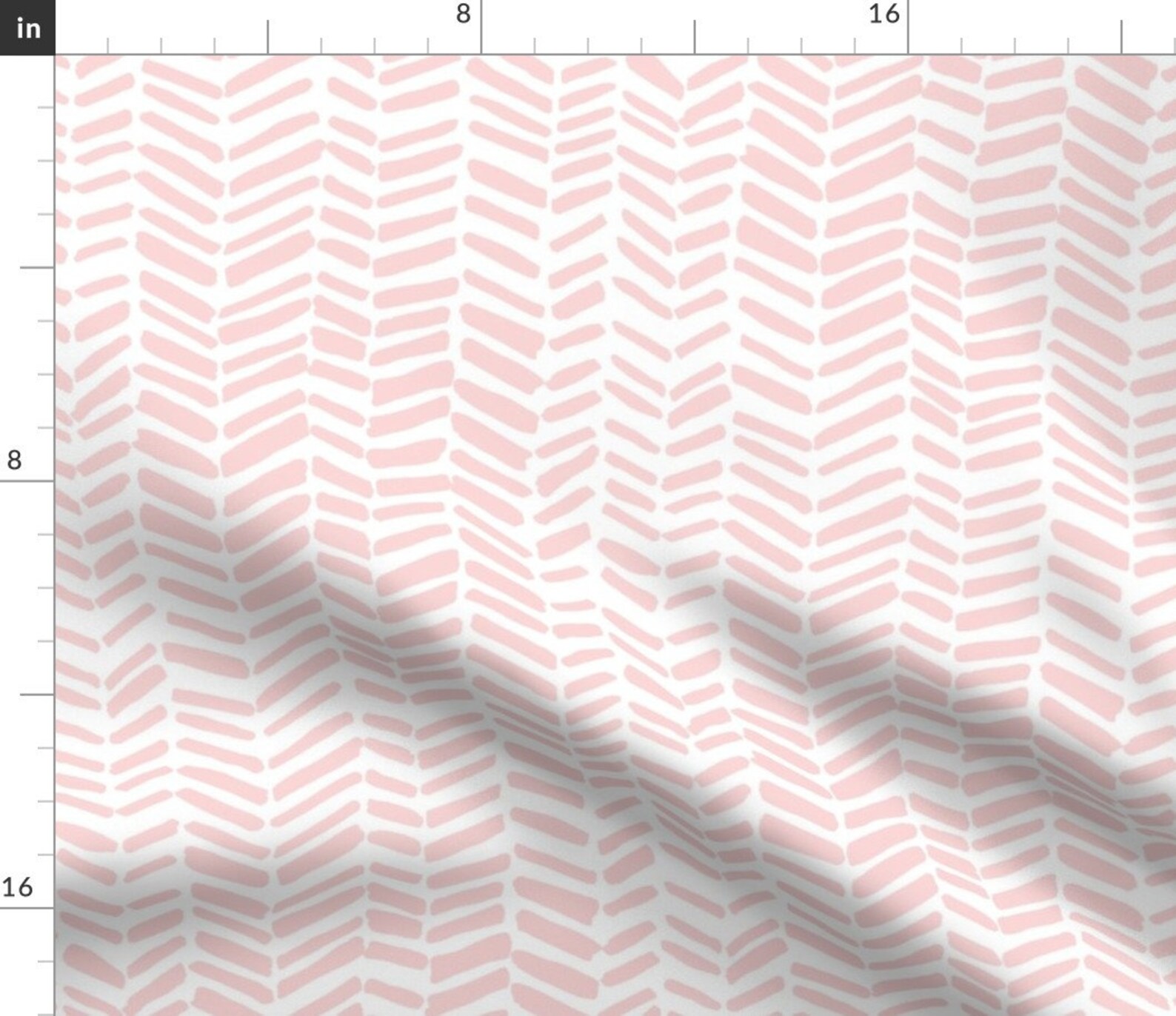 Pink Herringbone Fabric Impression White/pink by Leanne Etsy