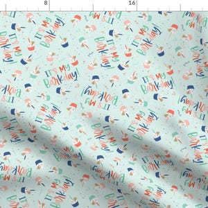 Dog Fabric - Dog Party Cakes by devondesignco - Puppy Cupcakes Party Celebration Happy Birthday Confetti Fabric by the Yard by Spoonflower
