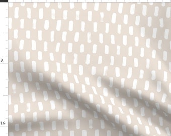 Neutral Farmhouse Fabric - Brushstroke Stripe by primuspattern - Minimal Japandi Beige White Simple Fabric by the Yard by Spoonflower