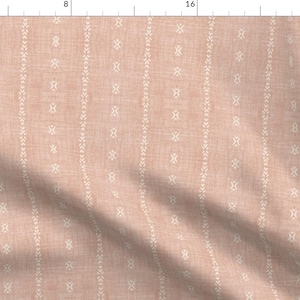 Blush Pink Fabric - Playa Tribal Stripe Pink by holli_zollinger - Geometric Distressed Woven Look  Fabric by the Yard by Spoonflower