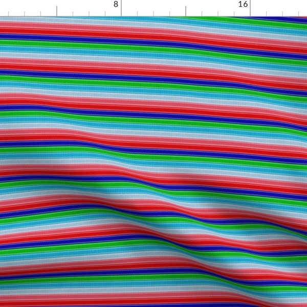 Striped Fabric - Striped Shirt Large By W855173w - Kid Striped Shirt Blue Green Red Gray Cotton Fabric By The Yard With Spoonflower