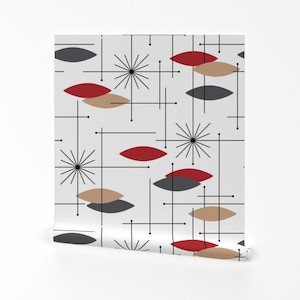 Mid Century Wallpaper - Orbs #4 Large By Tonyanewton- Modern Home Decor Custom Printed Removable Self Adhesive Wallpaper Roll by Spoonflower