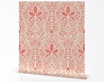 Indian Wallpaper - Coral Reef By Peacoquettedesigns - Floral Mandala Oriental AsianRemovable Self Adhesive Wallpaper Roll by Spoonflower