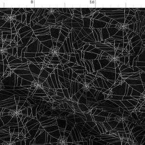 Spiderwebs Fabric - Spooky Halloween by aaron_christensen - Black Costume Spooky Spiders Scary Seasonal Fabric by the Yard by Spoonflower