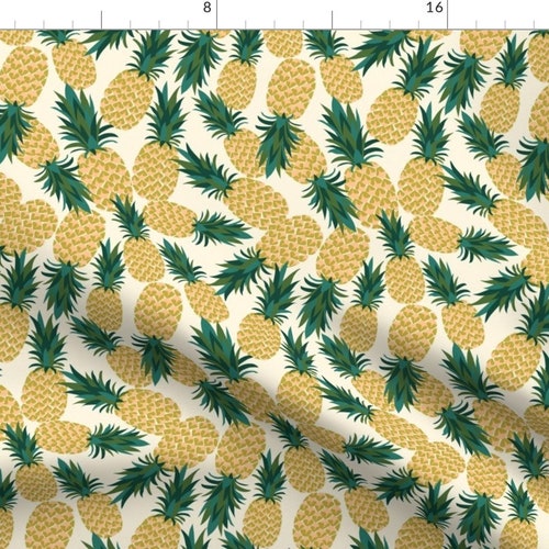 Summer Tropical Pineapple Fruit Fabric Summer Pineapples by Etsy