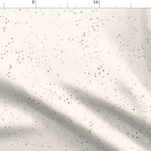 Cream Spotted Abstract Confetti Fabric - Sprinkly Gold Dots-Cream By Crystal Walen - Cream Spots Cotton Fabric By The Yard With Spoonflower