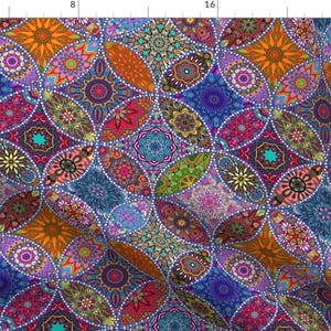 Boho Fabric - Mandala Madness By Heyletsgetmikey - Boho Mandalas Retro Home Decor Jewel Tones Cotton Fabric By The Yard With Spoonflower