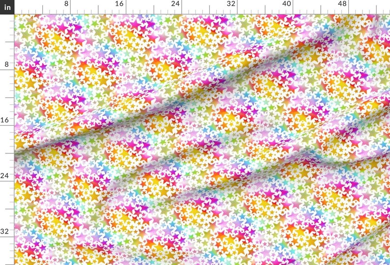 Rainbow Stars Fabric - Rainbow Stars By Emmaallardsmith - Stars Rainbow Kids Room Decor Red Blue Cotton Fabric By The Yard With Spoonflower image 2