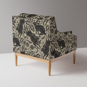 Möbeltyg med blocktryck, kaniner och kaniner - Kaniner av silver_steer_design - Linoleumsnitt, träblock, harar, neutralt tyg, metervara med Spoonflower bild 6