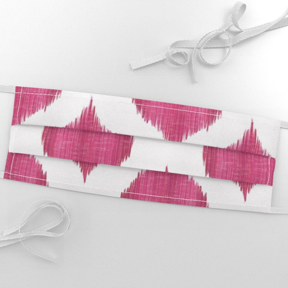 Pink and White Ikat Fabric Lela Ikat in Fuchsia by Etsy