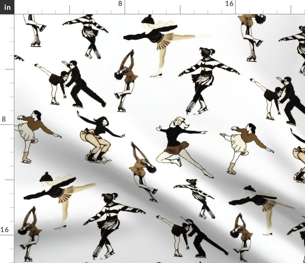 Figure Skating Fabric Skating By Bluevelvet Figure Skating Etsy