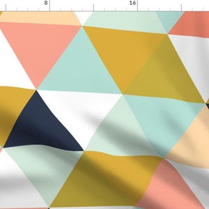 Geo Triangles Fabric - Triangle Wholecloth Coral Jubilee By Ivieclothco - Continuous Pattern Cotton Fabric By The Yard With Spoonflower