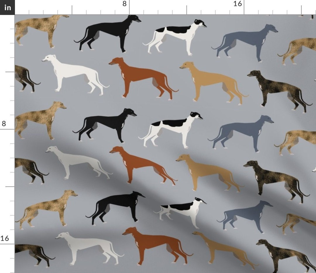 Greyhound Dog Fabric Greyhounds Fabric Larger Version by - Etsy