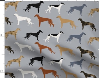 Beige Dog Cotton Fabric By The Yard With Spoonflower Running Hounds Fabric Desert Greyhounds By Eclectic House