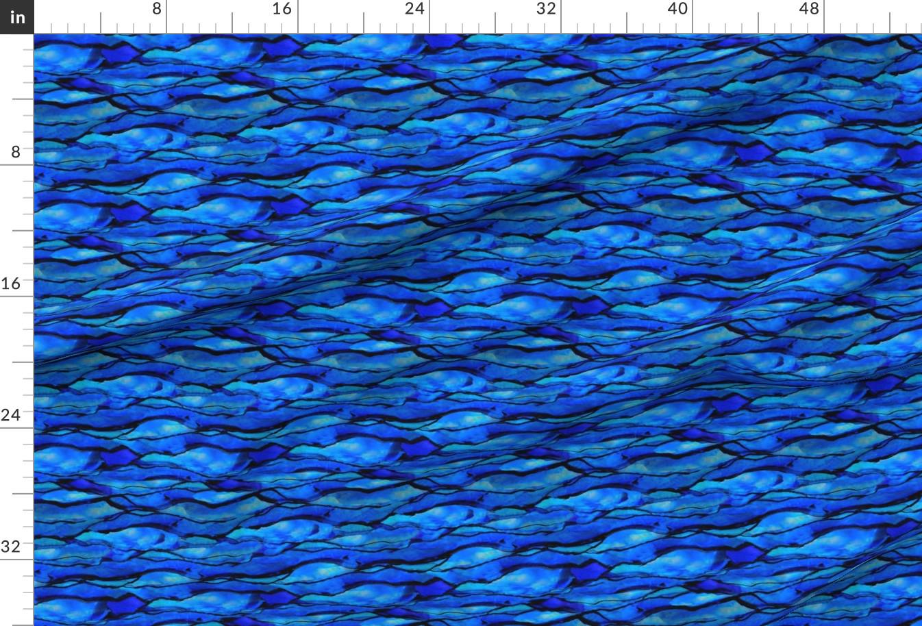 Ocean Ripple Fabric - Ocean Ripple by Poetryqn - Watercolor Ocean Waves ...