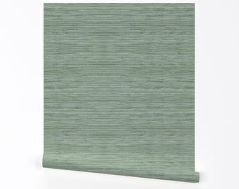 Sage Green Removable Peel and Stick Wallpaper - Simple Coastal Nautical Neutral - Wall Art Wall Decor - Coastal Green by willowlanetextiles