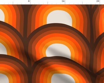 Retro Fabric - Arches Orange by circa78designs -  1960s 1970s Mcm Mid Century Arches Scallop Large Scale Fabric by the Yard by Spoonflower