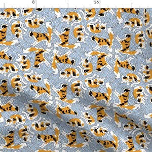 Calico Dots Fabric - Calico Cats And Dots By Eclectic House - Abstract Summer Cat Cotton Fabric By The Yard With Spoonflower
