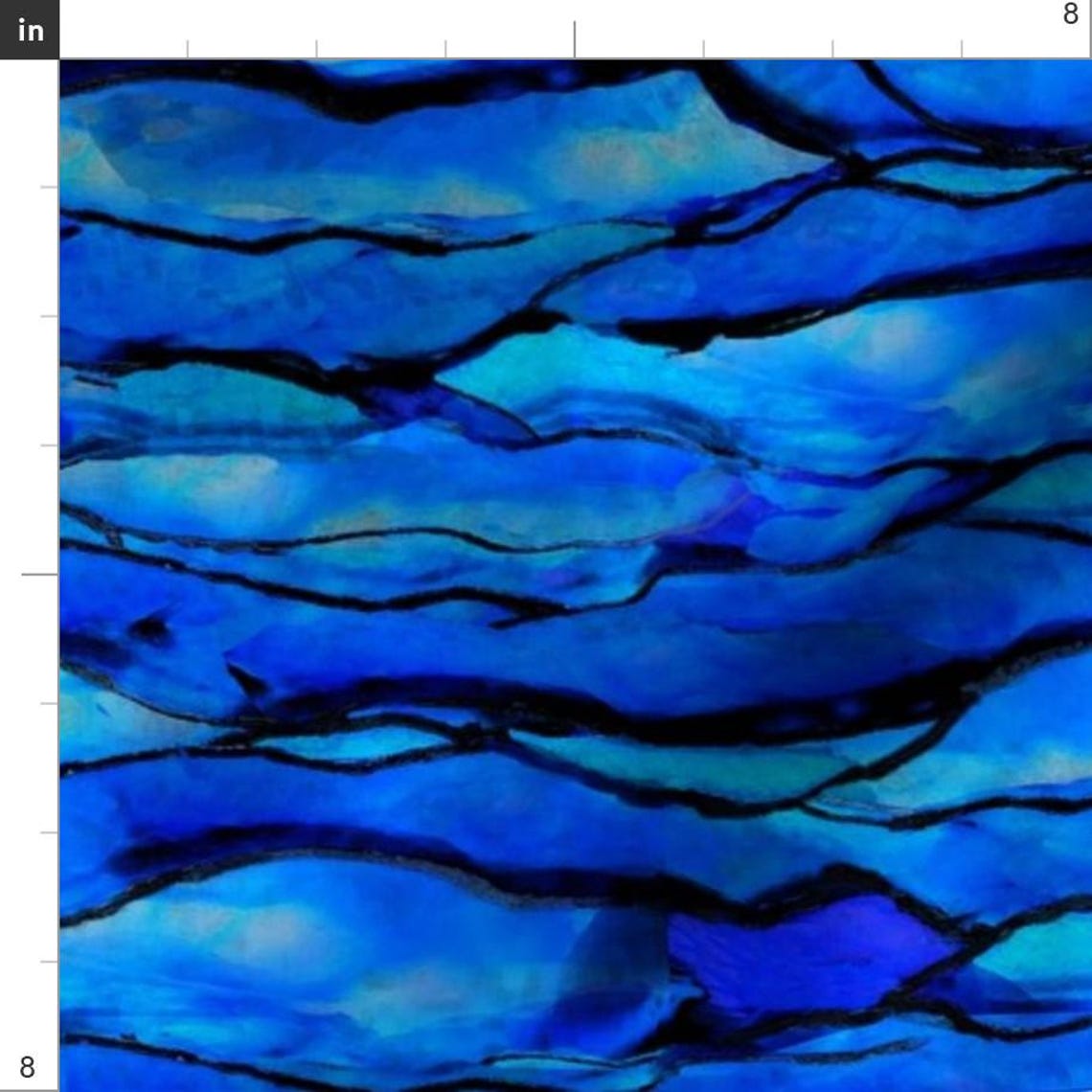 Ocean Ripple Fabric - Ocean Ripple by Poetryqn - Watercolor Ocean Waves ...