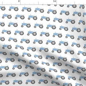 Tractor Fabric - Blue Tractors - Farm Fabric By Littlearrowdesign - Blue Farm Baby Boy Nursery Cotton Fabric By The Yard With Spoonflower