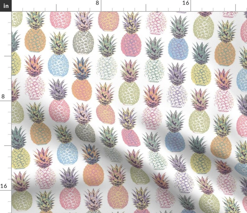 Pineapple Fabric Pineapple Summer by Mariafaithgarcia Etsy