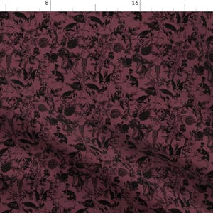 Gothic Fabric - Demons And Roses by yesterdaycollection - Horror Rose Floral Halloween Spooky Autumn Fall Fabric by the Yard by Spoonflower