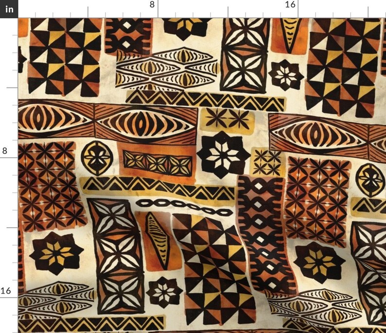 Hawaiian Tapa Fabric Mixed Tapa by Woodyworld Hawaiian Etsy