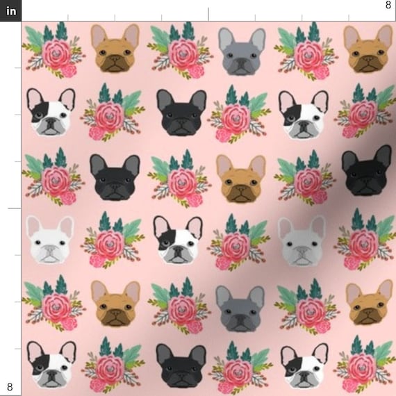 French top bulldog fabric