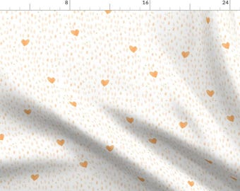 Watercolor Hearts Fabric - Oh So Lovely! By Babybubbleco - Watercolor Heart Nursery Baby Cotton Fabric By The Yard With Spoonflower
