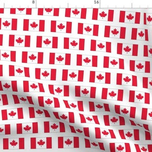 Canadian Flag Fabric - Canadian Flag By Thinlinetextiles - Canadian Flag Red Canada Maple Leaf Cotton Fabric By The Yard With Spoonflower