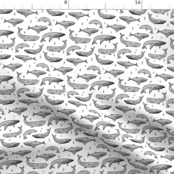 《送料無料》【WARMGREY TAIL】FABLIC POSTER - WHALES BIG FABRIC