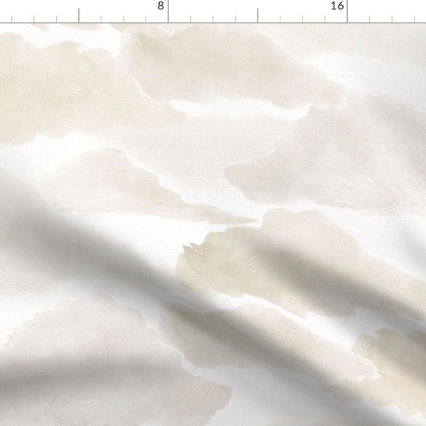Soft Cloud Fabric - Jumbo Clouds by hipkiddesigns - Muted Earth Tone Beige Cream Tan Neutral Cloud Minimal Fabric by the Yard by Spoonflower