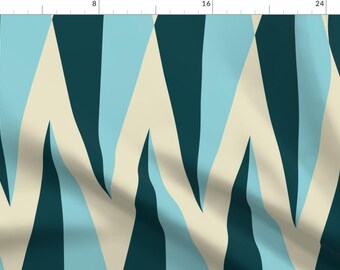 May include: A seamless pattern featuring a repeating geometric design with teal, light blue, and cream colored triangles.