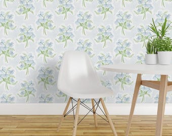 Dainty Floral Peel and Stick Wallpaper - Bouquets Grand Millenial Feminine  - Removable Wall Decor Art -  Pearl's Bouquet by danika_herrick
