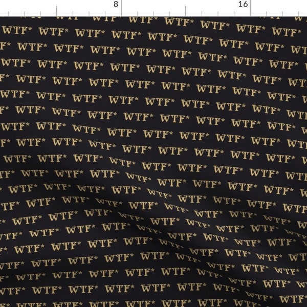 Home Decor WTF Fabric - Wtf* Art Nouveau Style Golden On Black Small Scale By Dj-V - Home Decor Cotton Fabric By The Yard With Spoonflower