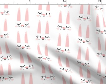 Bunny Rabbit Fabric - Bunny Rabbit Face By Shortcake Studio - Bunnies Cute Baby Animal Easter Cotton Fabric By The Yard With Spoonflower