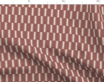 Geometric Fabric - Japandi Checkerboard by schatzibrown - Farmhouse Texture Modern Rustic Minimalist Lines Fabric by the Yard by Spoonflower