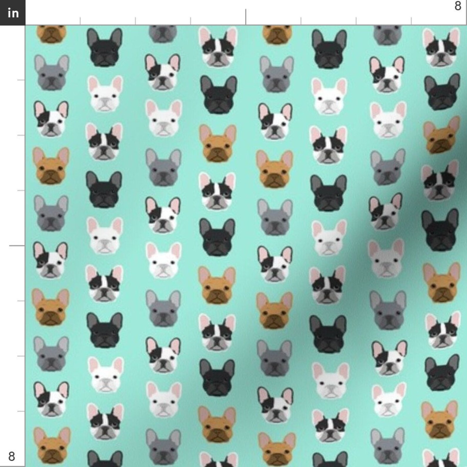 French Bulldogs Fabric French Bulldog Puppy Puppies Dog Etsy