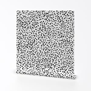Black White Wallpaper - Dalmatian Black And White By Charlottewinter - Custom Printed Removable Self Adhesive Wallpaper Roll by Spoonflower