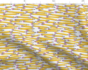 Pencils Fabric - No2 (Small) By Bzbdesigner - Kids School Education Cotton Fabric By The Yard With Spoonflower