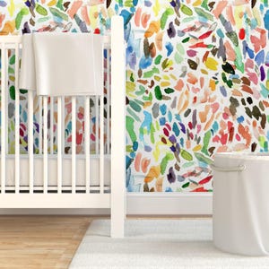 Watercolor Stokes Wallpaper - Test Strokes Large By Elizabeth Baddeley- Custom Printed Removable Self Adhesive Wallpaper Roll by Spoonflower image 6