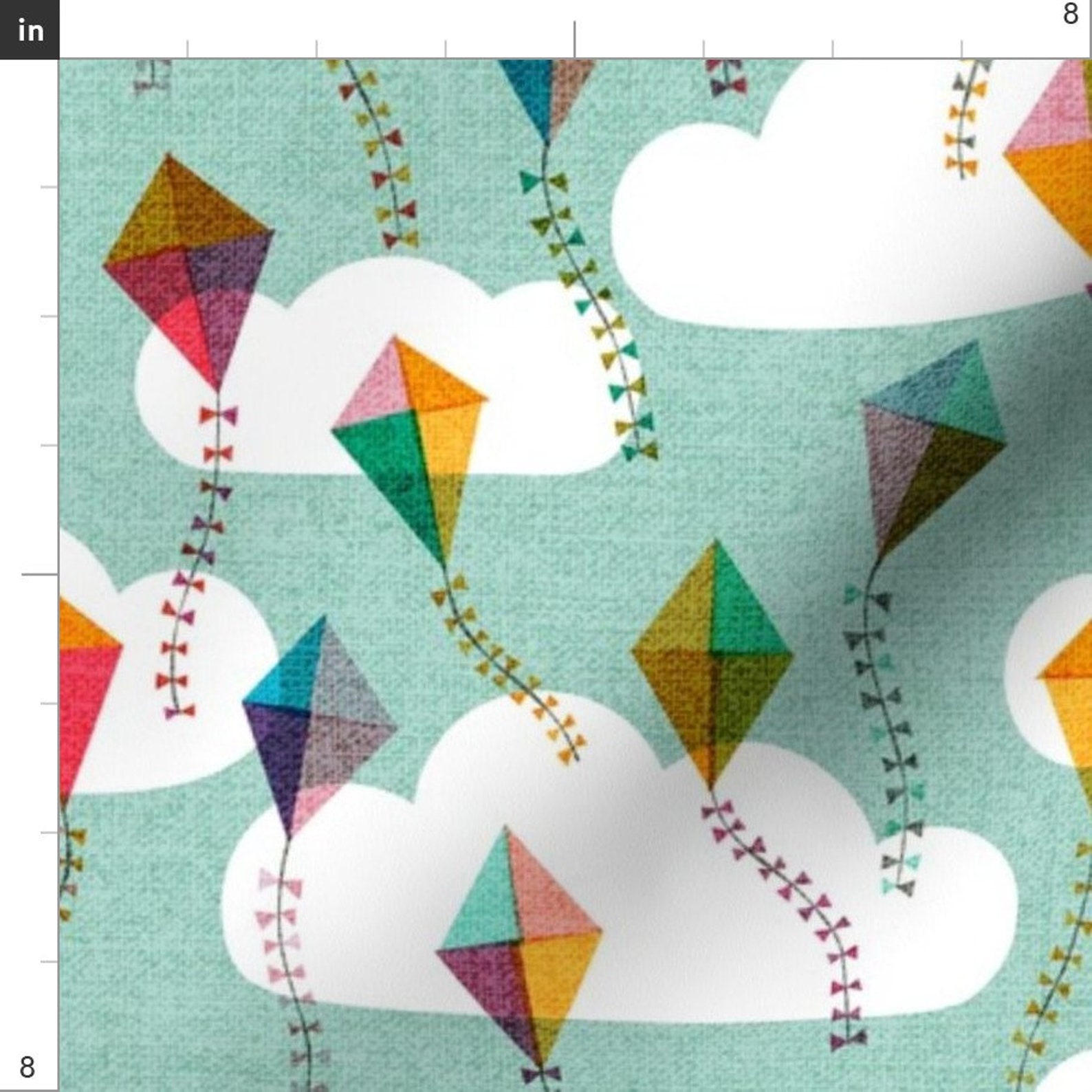 Colorful Flying Kites Fabric Flying Kites Rainbow sky by Etsy