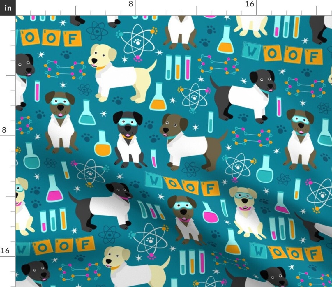 Blue Scientist Dog Fabric Lab Assistant By Robyriker Dog Etsy