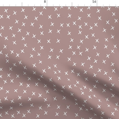 Crosses on Mauve Fabric Crosses White on Mauve by Sunny Etsy