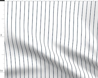 Pinstripe Black on White Athletic Jersey Baseball Uniform Double Knit 62  Wide Fabric by the Yard (D330.59)